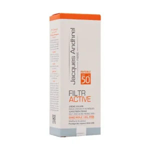 کرم ضد آفتاب SPF50 فیلتر اکتیو ژاک آندرل پاریس مناسب پوست چرب 50 میلی لیتر
